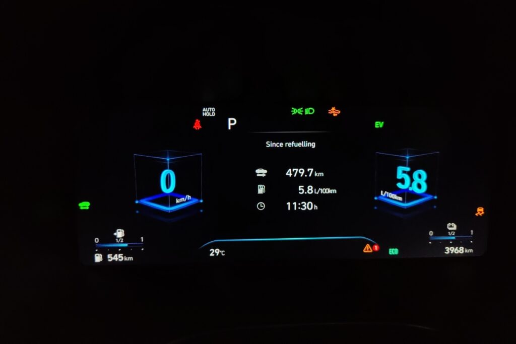 Hyundai Singapore Santa Fe driver display cluster