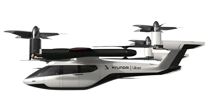 Hyundai Urban Air Mobility Uber Side View caption=