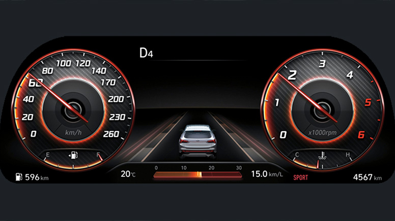 Hyundai Santa Fe digital instrument display