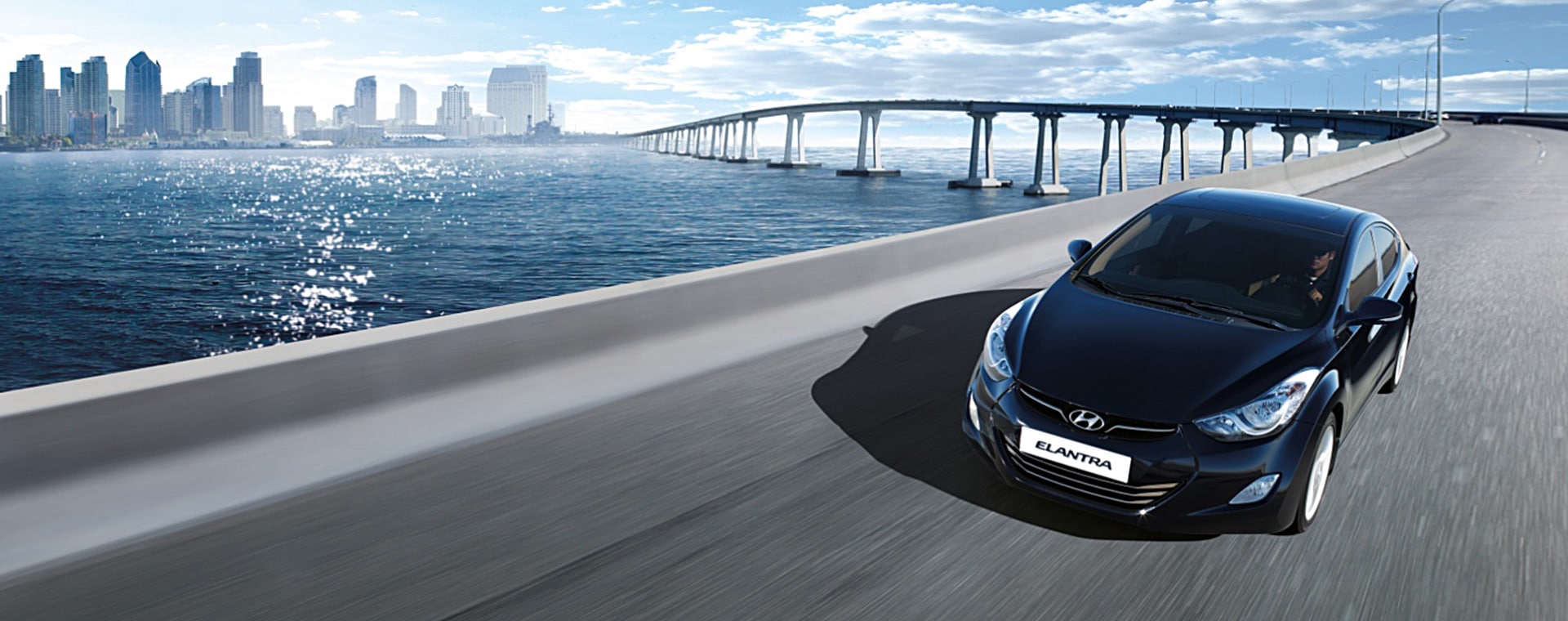 Hyundai Avante 7th Generation on a bridge