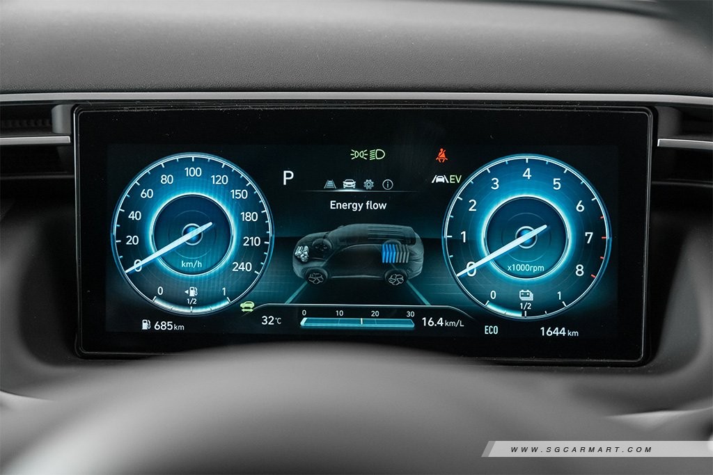 Hyundai Singapore TUCSON Hybrid driver supervision display cluster, Energy flow