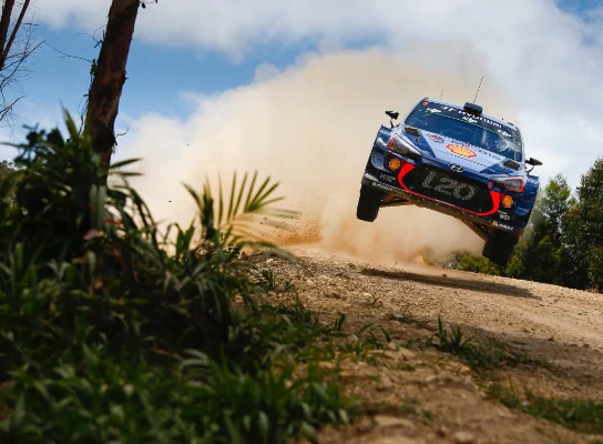 Hyundai N i20 coupe WRC taking off