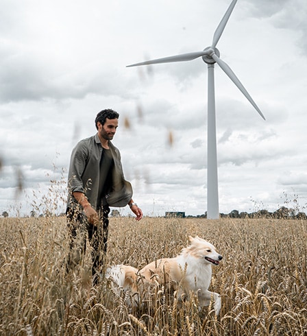 James Dunmore with dog