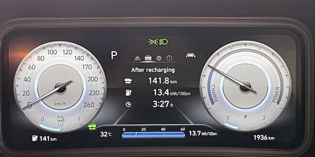 Hyundai Singapore KONA Electric battery display