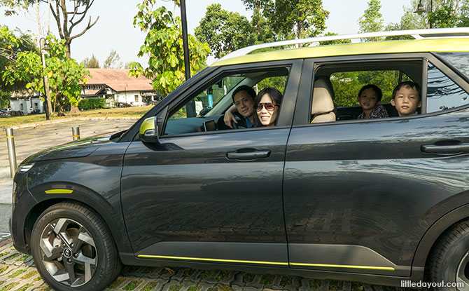 Author's family in Hyundai Venue