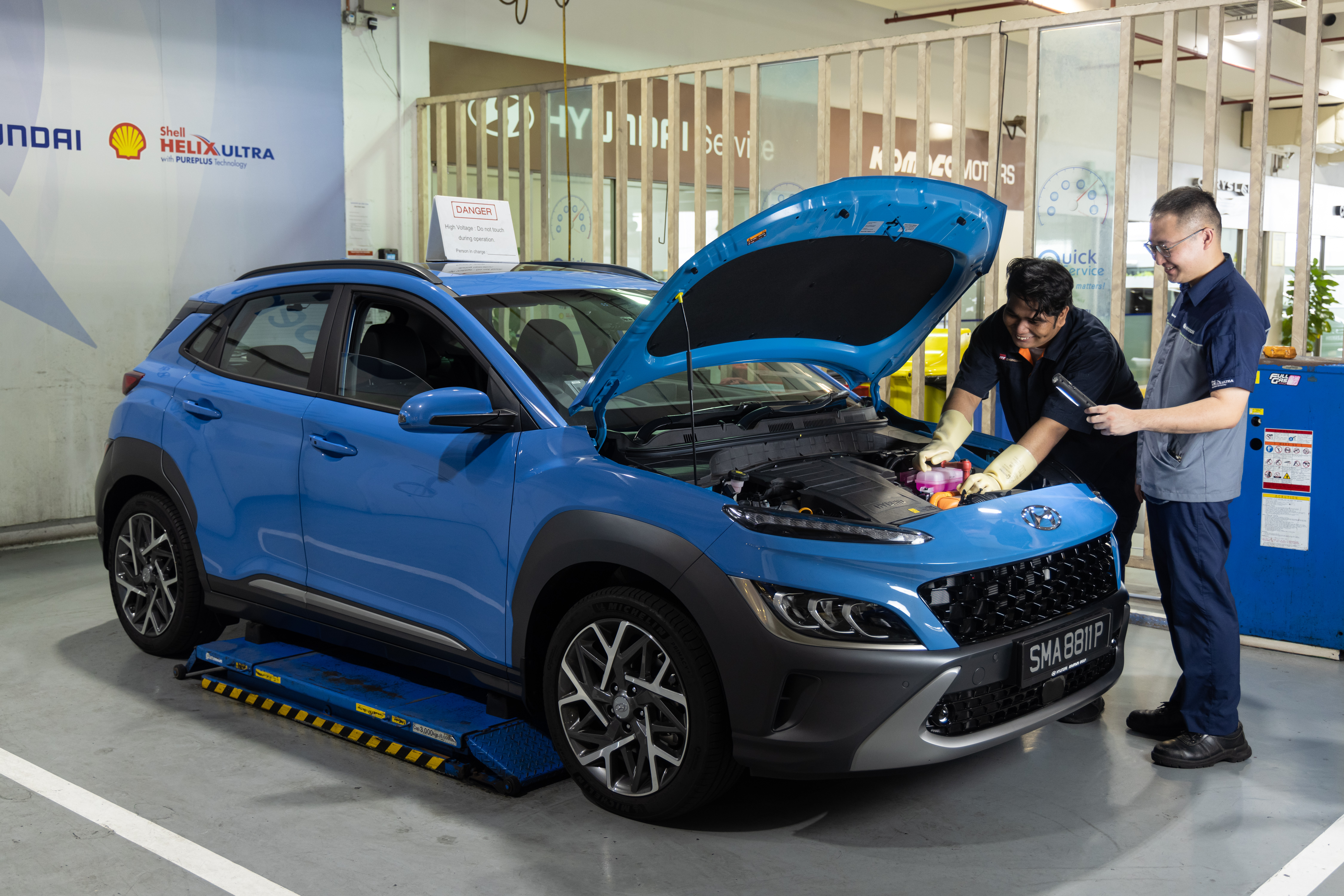 NITEC Student Lim Tzu Xuan under supervision by Automotive Engineer Mr. Kelvin Ho