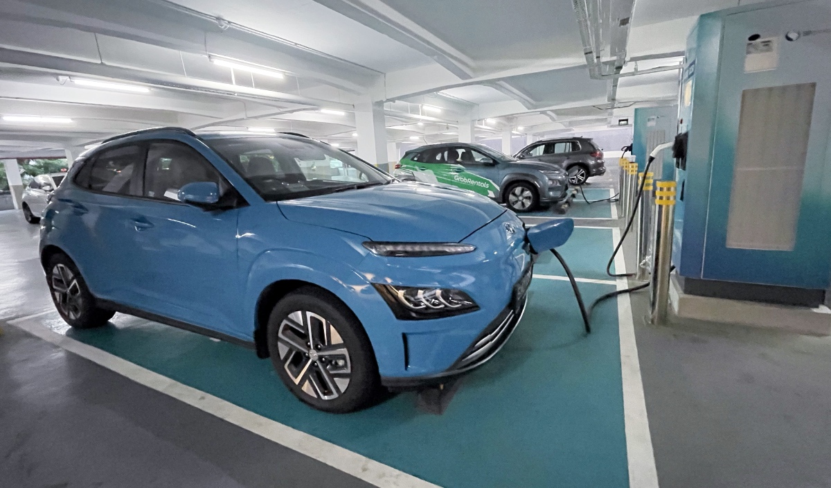 Hyundai Singapore KONA Electric at charging station