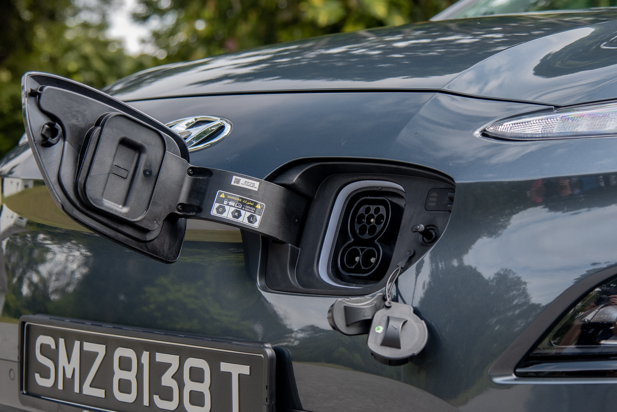 Hyundai Singapore IONIQ Electric Front charging point